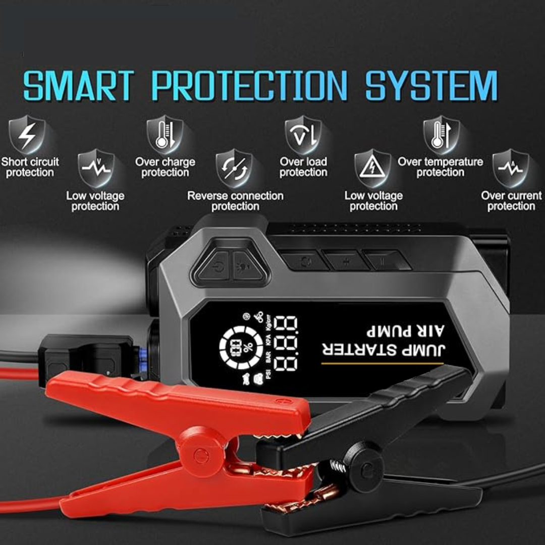 Multi-functional Car Jump Starter With Air Compressor